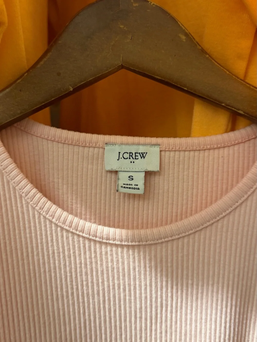 J. Crew Light Pink Ribbed Flutter Sleeve Top Small